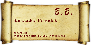 Baracska Benedek névjegykártya
