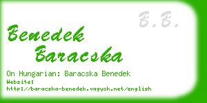 benedek baracska business card